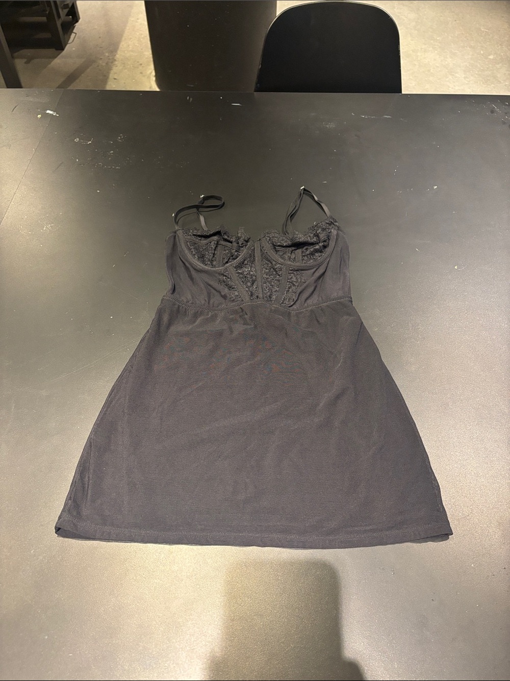 Urban Outfitters Black Lace-Trim Mini Dress